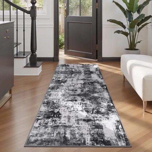 Miniatura 26 de Rugflix Alfombras de área de 8 x 10 pies para sala de estar, alfombra grande lavable, resistente a las manchas, pelo bajo, alfombra oscura moderna