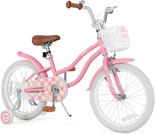 Miniatura 27 de BABY JOY Kids Bike, 12 14 16 18 20 Inch Boys Girls Bike w/Adjustable Seat, Removable Basket, Handbrake & Coaster Brake, Training Wheels or Turquesa