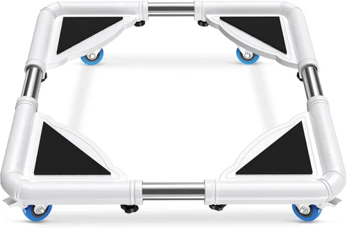 SPACECARE Soporte para Mini Nevera Mueble Dolly Rodillo Móvil con 4 Ruedas con Seguro-Base Ajustable Soporte para Refrigerador Lavadora Carrito