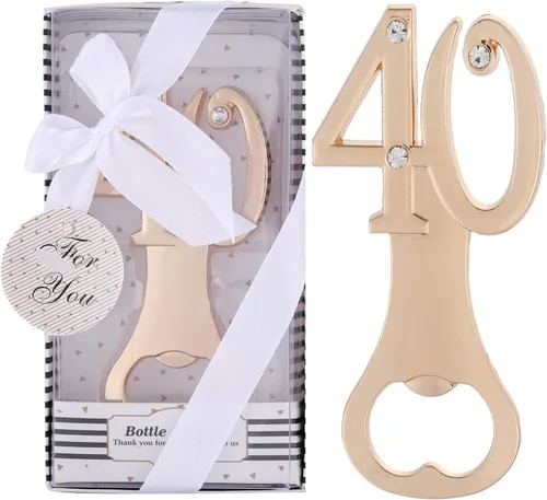 Miniatura 3 de Paquete de 12 abridores creativos de botellas para regalos de fiesta de 40 cumpleaños o regalos de fiesta de 40 aniversario de boda, regalos