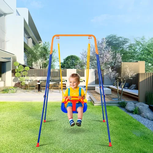 Miniatura 13 de VEVOR Juegos de columpios para patio trasero, con 1 asiento de columpio de platillo, 1 asiento de columpio de cinturón, juego de columpio