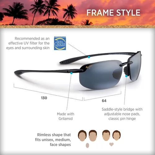 Miniatura 8 de Maui Jim Mens and Womens Breakwall Polarized Rimless Sunglasses