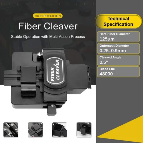 Miniatura 3 de Cuchilla de fibra óptica TM27: cuchilla de fibra óptica de alta precisión con 16 puntos de escisión y 48000 Cleaves, soporte 3 en 1 para fibra