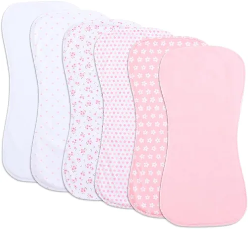 Miniatura 10 de Paquete de 6 paños de muselina para eructos de bebé, 100% algodón, extraabsorbentes y suaves, para bebés niños y niñas (Multi02)