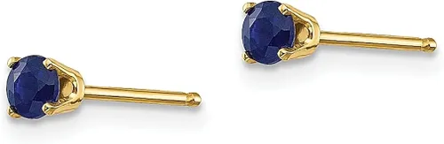 Miniatura 2 de Aretes de oro amarillo de 14 quilates de 0.118in de septiembrezafiro con piedra natal de septiembre, joyería fina para mujer, regalos para ella