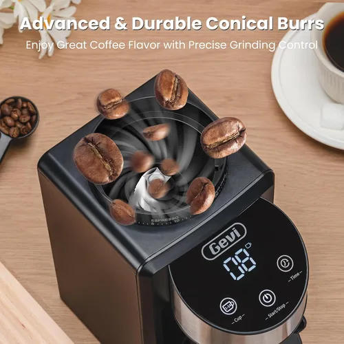 Miniatura 6 de Gevi Molinillo de Café Eléctrico, Molinillo de Granos de Café con 35 Configuraciones de Molienda para Espresso, Goteo, Prensa Francesa, Molinillo