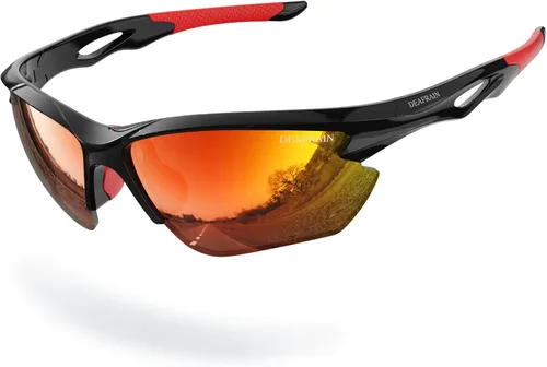 Miniatura 15 de DEAFRAIN Gafas de sol deportivas polarizadas para hombres y mujeres, ciclismo, correr, pesca, TR90, marco irrompible, protección UV Blanco