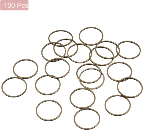 Miniatura 3 de MECCANIXITY Aretes redondos con cuentas, anillo de enlace de bisel abierto de círculo, anillo de enlace para hacer joyas bronce