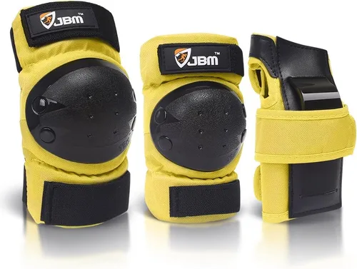 Miniatura 15 de JBM Rodilleras para adultos y niños, coderas y muñequeras para patinaje en línea, patinaje sobre ruedas, monopatín, scootering Rosa