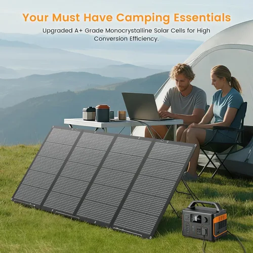 Miniatura 2 de Panel solar portátil de 400 W, cargador ligero plegable con soporte mejorado, paneles solares impermeables de 36 V de 400 vatios para RV, cámper