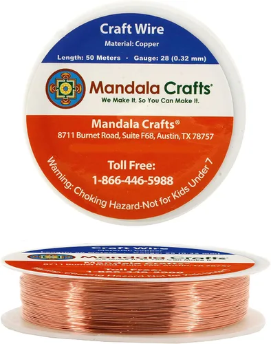 Miniatura 30 de Mandala Crafts Alambre de cobre puro calibre 18 para hacer joyas, envolver, esculpir y electroculturar jardinería – 3.3 x 5 yardas surtido