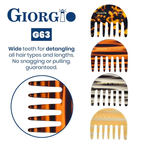 Miniatura 4 de Giorgio G63 - Peine desenredante de dientes anchos, peine de bolsillo y viaje para cabello grueso, desenredante de cabello para el cuidado diario
