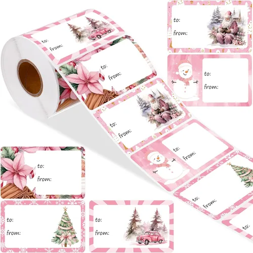 Miniatura 12 de Outus 500 Piezas Etiquetas de Navidad Autoadhesivas Etiquetas de Regalo para Regalos de Navidad Etiquetas de Nombre de Navidad Pegatinas para Papel