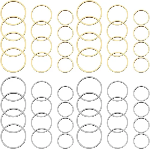 Miniatura 10 de 70 aros de cuentas para hacer joyas, aretes de aro, accesorios circulares de bisel abierto, marco colgante para manualidades, collar de aretes, Oro K
