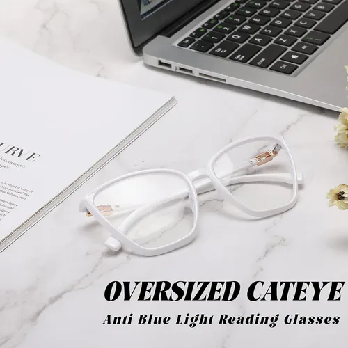 Miniatura 3 de FEISEDY Gafas de bloqueo de luz azul ojo de gato para mujer, gafas de computadora de moda Cateye B2977