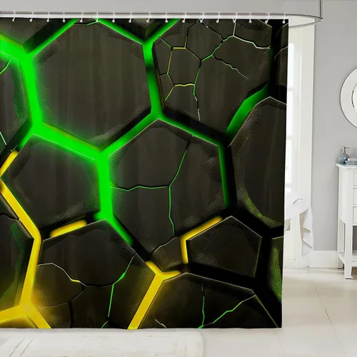 Miniatura 23 de Cortinas de ducha con bandera estadounidense, cortinas de baño de motocicleta para niños, adolescentes y adultos, cortinas de baño impermeables