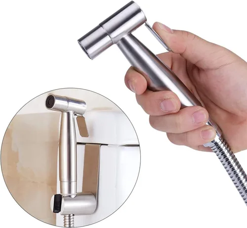 Miniatura 8 de Kit de rociador de bidé de mano, rociador de acero inoxidable de níquel cepillado, cabezal de ducha para inodoro con manguera de 59 pulgadas
