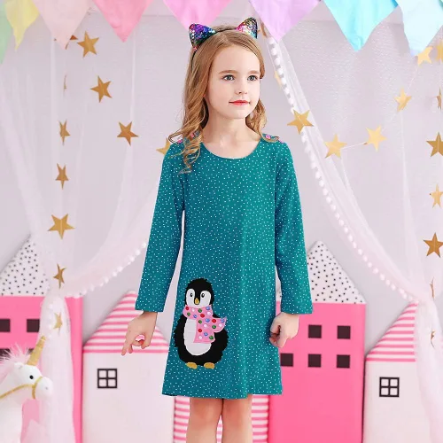 Miniatura 5 de VIKITA Toddler Girls Dresses Winter Hoodie Clothes Colorful Sequins Long Sleeve Cotton Sweatshirt for Little Kids 3-8 Years