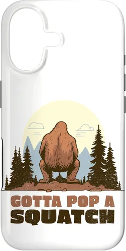 Miniatura 32 de Funda divertida para iPhone 16, diseño de Bigfoot Gotta Pop A Squatch Squat Poop Joke