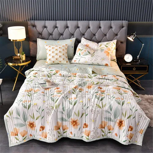 Miniatura 7 de Morbuy Edredón floral ligero de verano, colcha suave para cama King, Queen, Twin y matrimonial, colchas lavables, manta acolchada reversible
