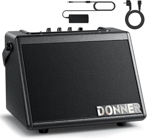 Donner Mini amplificador de tambor eléctrico 20 W, amplificador de tambor electrónico inalámbrico altavoz DDA-20 portátil para práctica en el hogar
