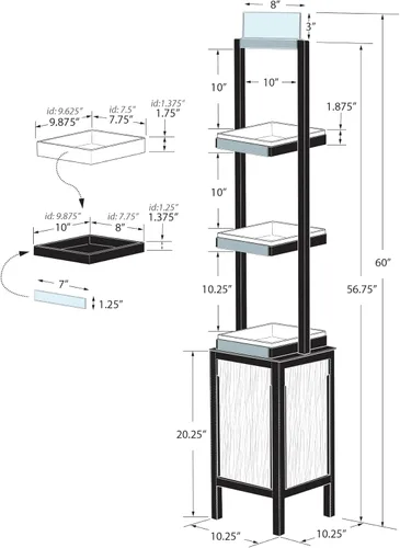 Miniatura 3 de Azar Displays, 655000, torre de exhibición al por menor con 3 niveles, estantes altos para cosméticos, soporte de exhibición de belleza