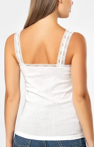 Miniatura 53 de VAVONNE Camiseta sin mangas tipo camisola para mujer, toda de algodón, aireada, suave y cómoda