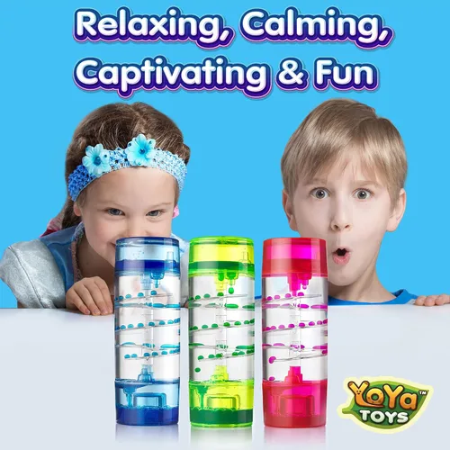 Miniatura 5 de YoYa Toys Liquimo Spiral - Liquid Motion Bubbler (paquete de 3) - Temporizador líquido de reloj de arena para niños y adultos - Juguetes