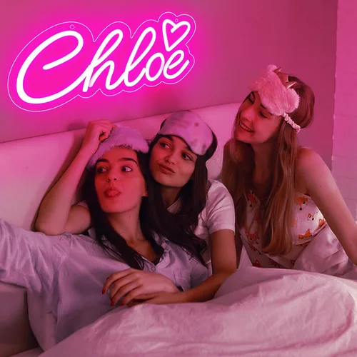 Miniatura 6 de Letrero de neón grande con nombre de Chloe para decoración de pared, luz LED de neón con nombre de Chloe para dormitorio de niños, decoración
