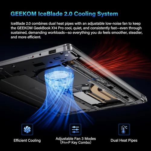 Miniatura 5 de GEEKOM GeekBook X14 Pro Laptop, 2.2lbs Ultra Thin 14" 2.8K OLED Laptop Computer, Ultra 5 125H, 32GB LPDDR5x 7500MHz RAM 1TB SSD, Up to 16 Hour, 2X