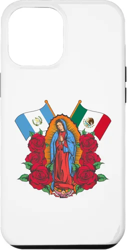 Miniatura 25 de Funda para iPhone 13 Pro Max Virgen de Guadalupe con bandera de Guatemala y México