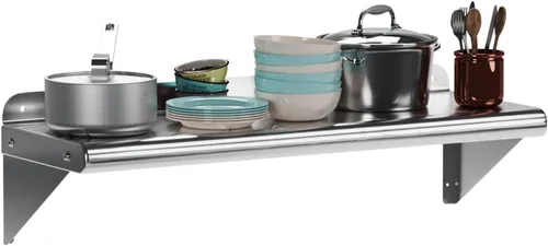 Miniatura 10 de Paquete de 2 estantes de almacenamiento multifuncionales de metal con tapa trasera para cocina, [certificado NSF] Estante de montaje en pared de Dos