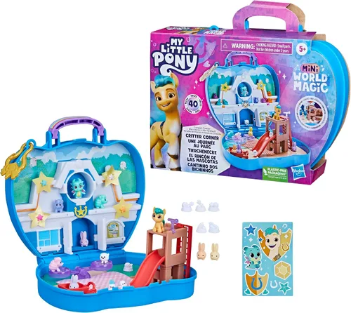 Miniatura 12 de My Little Pony Mini World Magic Compact Creation Critter Corner - Juguete, Set de Juego Construible con Pony Hitch Trailblazer para Niños de 5 Años