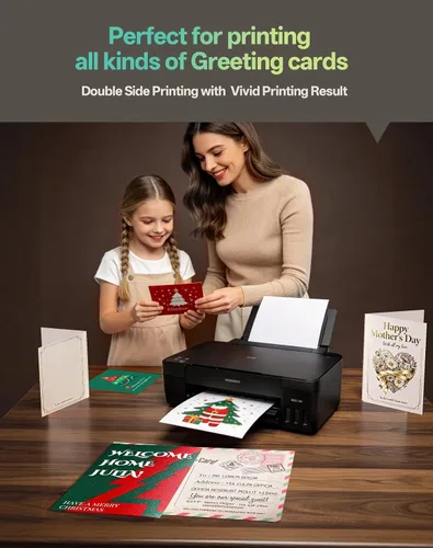 Miniatura 5 de Uinkit 100 hojas de 8.5 x 11 pulgadas, papel fotográfico grueso y pesado, cartulina brillante de doble cara, folleto de 80 libras, 10.58 oz/m², 15.7