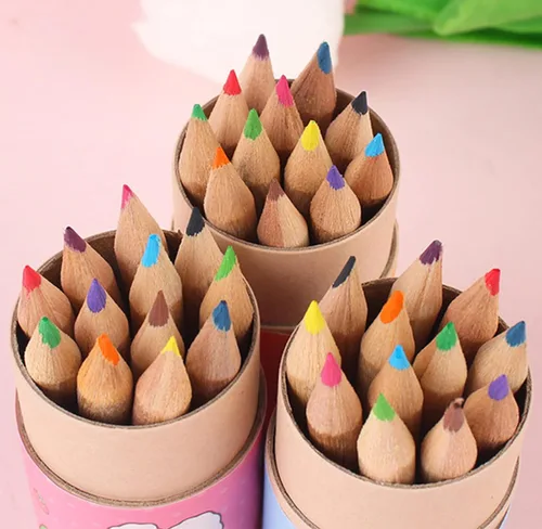 Miniatura 7 de Tergy - 20 paquetes de lápices de colores mini con sacapuntas en tubo, lápices de dibujo portátiles de arte de dibujos animados para niños de 3 años