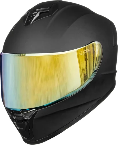 Miniatura 8 de Cascos de motocicleta para adultos, hombres y mujeres, casco ligero de cara completa para bicicleta de calle, carreras, DOT con visera extra