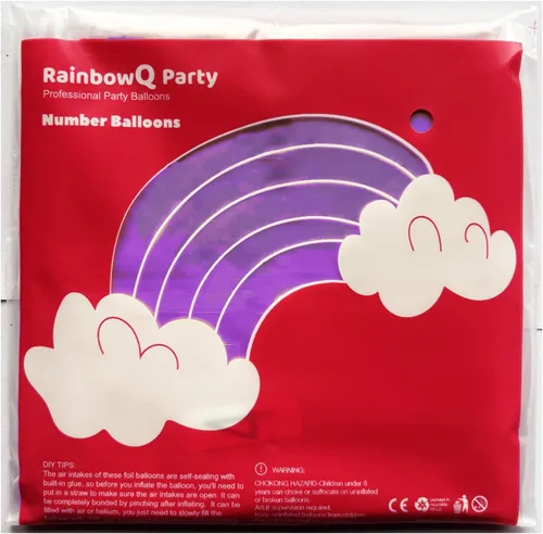 Miniatura 9 de Globo de número 0 de 40 pulgadas de RainbowQ Party, grande, color púrpura, para niños o niñas, números del 0 al 9, de papel de aluminio y Mylar