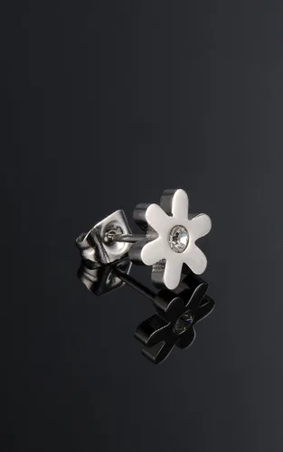 Miniatura 3 de Aegean Jewelry - Aretes tipo dormilona de titanio de acero inoxidable con caja de regalo y un pequeño regalo gratis, Circonia cúbica