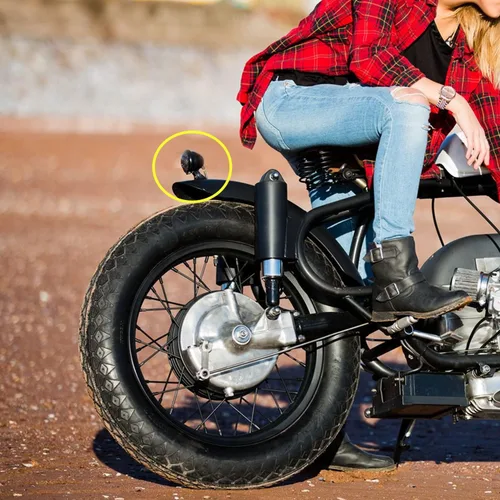 Miniatura 6 de Luz trasera LED para motocicleta, lente ahumada, luz de conducción LED redonda, lámpara de freno para motocross, motocicleta (rojo)