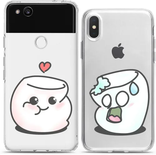 Miniatura 8 de Fundas a juego para parejas compatibles con iPhone 16 15 14 13 12 11 Pro Max Mini Xs X 6s 8 Plus 7+ Xr 10 SE 5 pares Kawaii Sweet Cute Slim Print