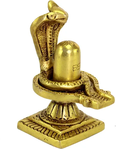 Miniatura 5 de eSplanade Shiv Ling Shiva Lingam de latón con estatua de Sheshnaag Ídolo Murti para el templo casero y Pooja - 4 pulgadas
