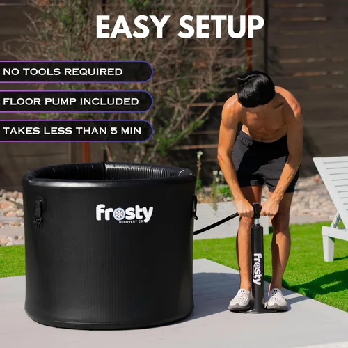 Miniatura 2 de Frosty Ice Pod Pro Cold Plunge – Tina de hielo inflable para terapia de agua fría – Vaina de hielo de grado profesional con compatibilidad