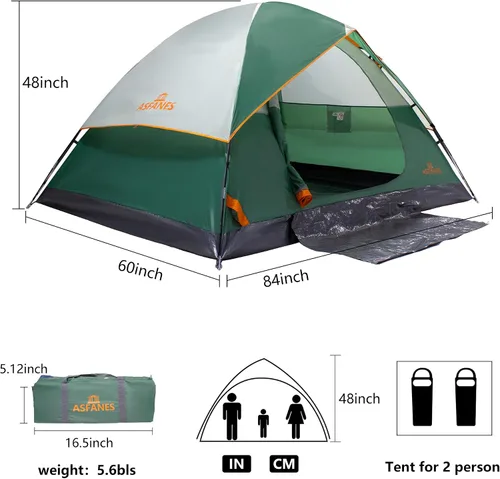 Miniatura 4 de ASFANES Tiendas de campaña para 2-12 personas, impermeables, para mochileros, doble capa, perfectas para picnics, pesca y camping en el patio