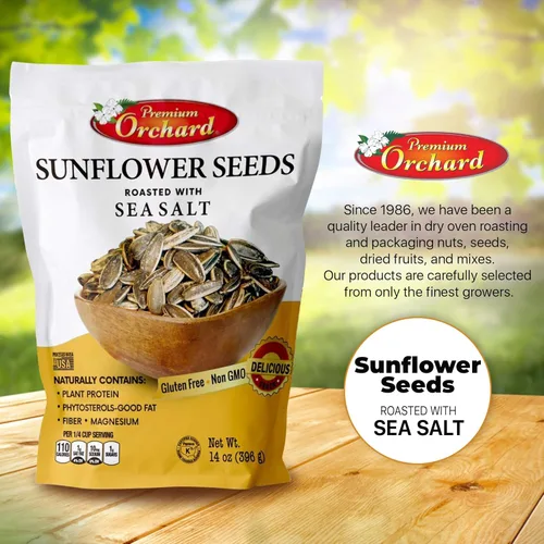 Miniatura 3 de MIXED NUTS - Semillas de girasol tostadas de Premium Orchard – Semillas de girasol originales ligeramente saladas en cáscara con sal marina, sin