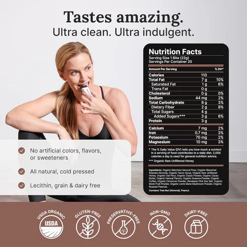 Miniatura 2 de For Wellness Superfood Bites Focus Snacks saludables para adultos y niños Bocadillo orgánico y saludable con nootrópicos para energía