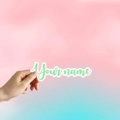 Miniatura 4 de Etiqueta engomada personalizada con nombre personalizado, etiqueta engomada de texto para laptop, botella de agua, teléfono, ventana