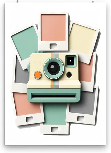 Póster de cámara instantánea retro de 13 x 19 pulgadas, impresión artística brillante sin ácidos, fotografía de papel pastel, arte de pared,