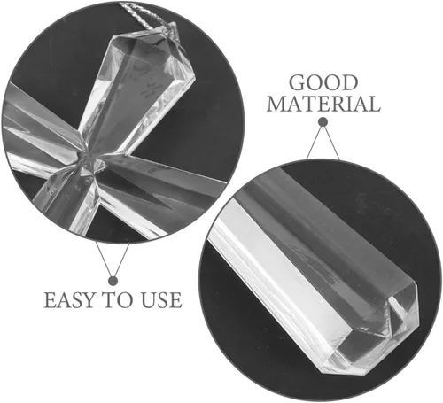Miniatura 7 de EXCEART Adorno colgante de cruz de cristal para decoración del árbol de Navidad, 4.13 x 2.56 pulgadas, cruz de vidrio transparente