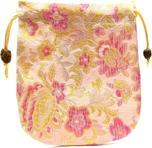 Miniatura 6 de EAVOQLB Bolsa de brocado de 28 piezas, bolsa de flores de peonía, cordón doble, bolsa de pulsera de joyería con cordón