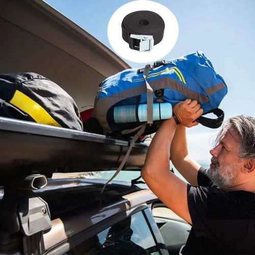 Miniatura 6 de Paquete de 6 correas de amarre de 6.5 pies x 1 pulgada, correas de amarre de hasta 1500 libras, correas de seguridad para motocicleta, carga
